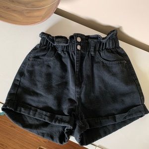 Denim Blvd paper bag jean shorts